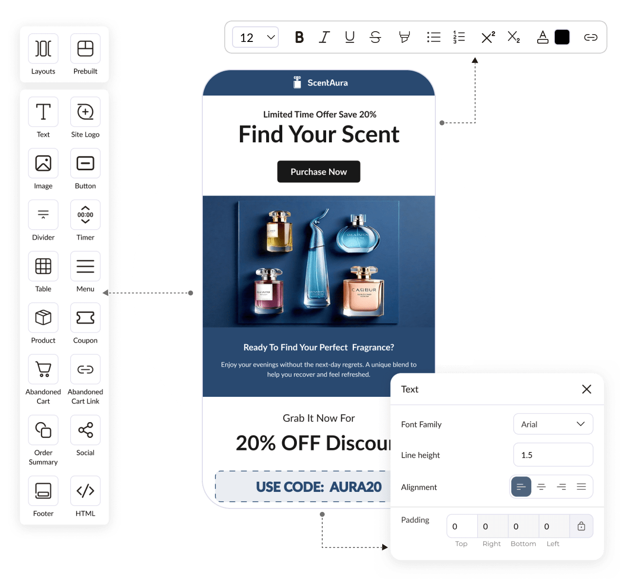 Drag and drop email builder for Shopify and WooCommerce - Adflipr