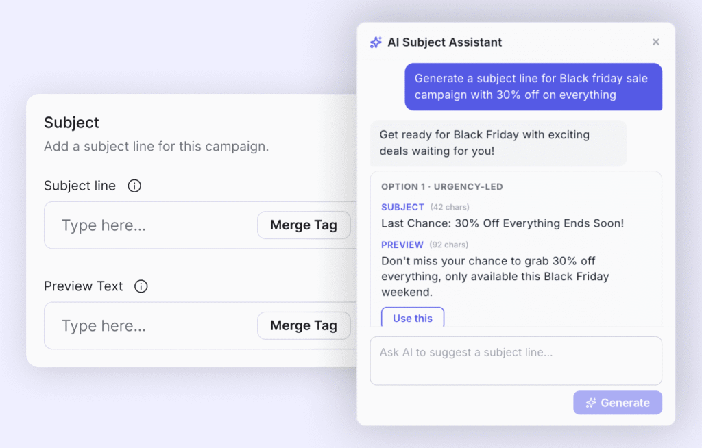 Adflipr AI Subject Create Feature