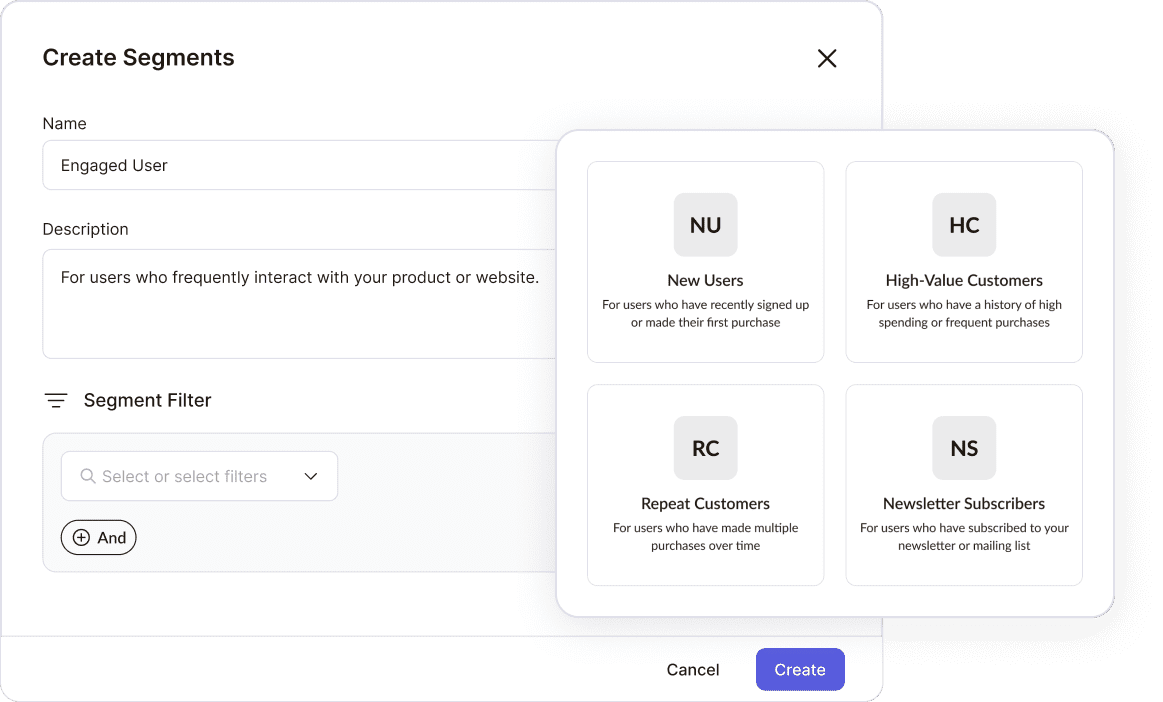 Behavior-based customer segmentation dashboard in Adflipr